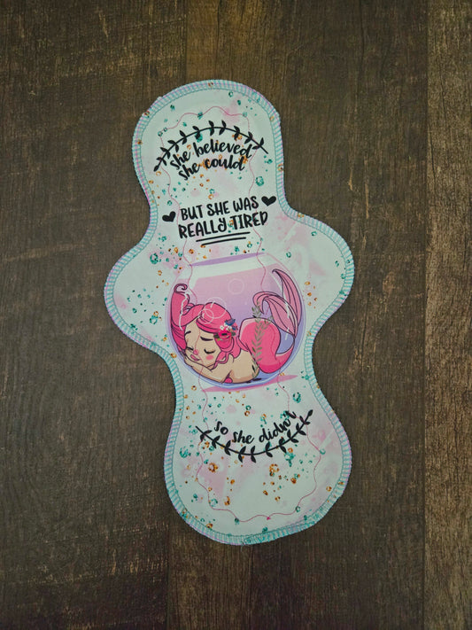 13 inch, Moderate, Tired Mermaid Knit Reusable Cloth Pad