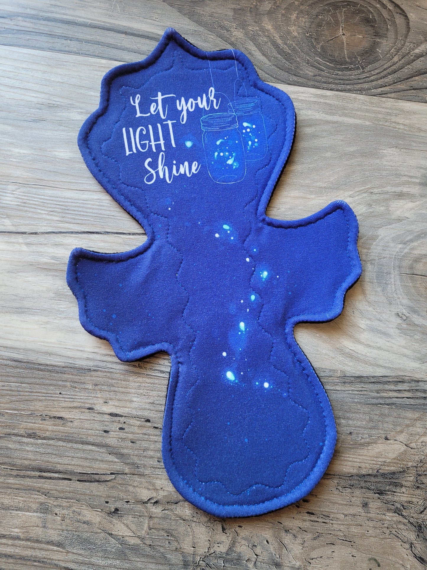 11.5 inch Front Bleeder, Moderate, Let your light shine Knit Reusable Cloth Pad