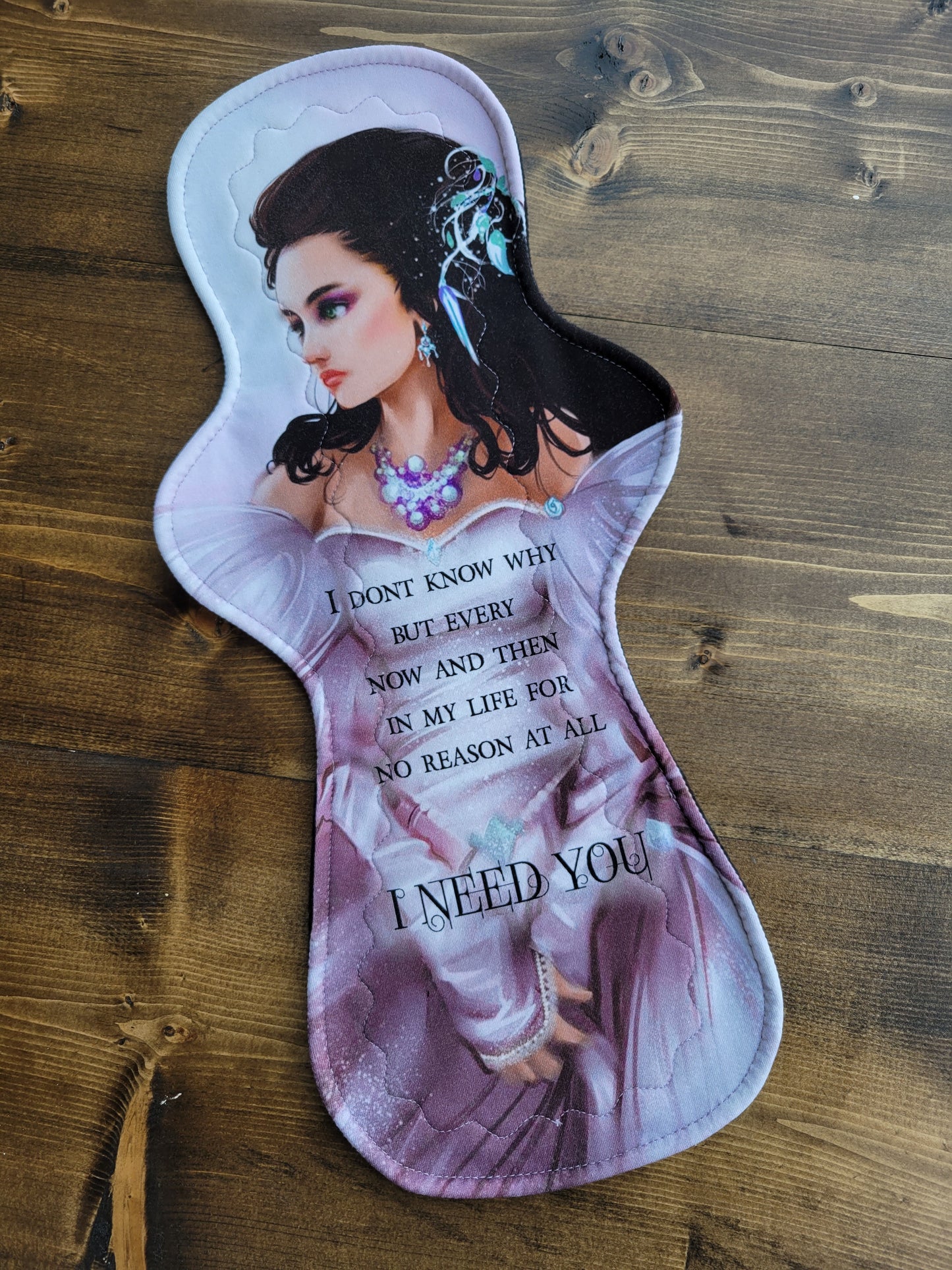 16 inch, Heavy, 'I Need You' Pad Panel Reusable Cloth Pad